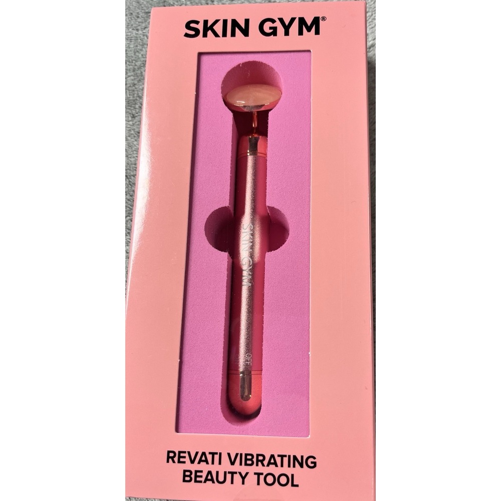 Skin Gym‎ Revati Vibrating Beauty Tool Rose Quartz Face Massager Wand NEW